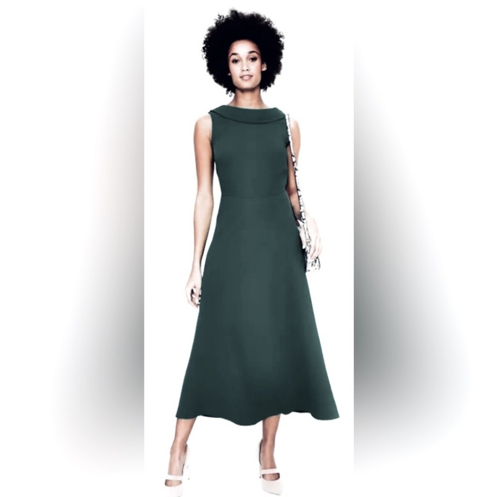 Boden Clarissa Dark Green A-Line Midi Dress Size 18L